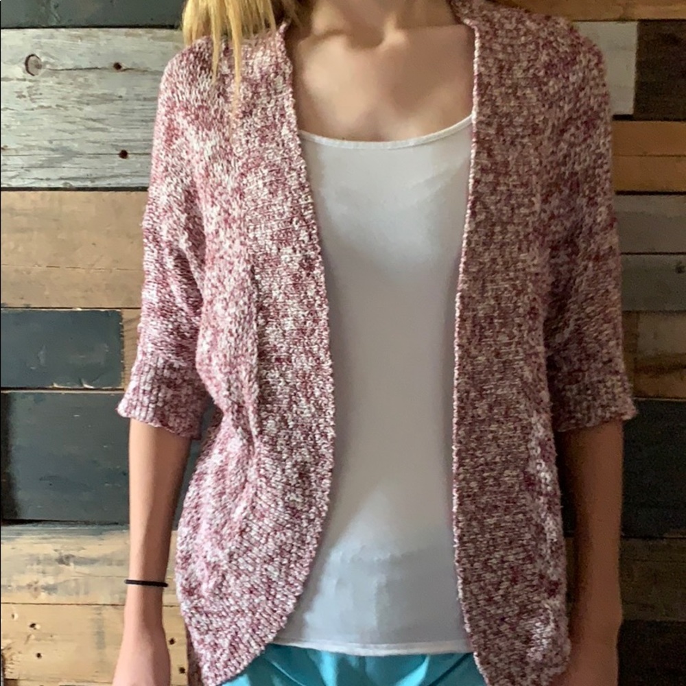 Knitted maroon cardigan style skirt